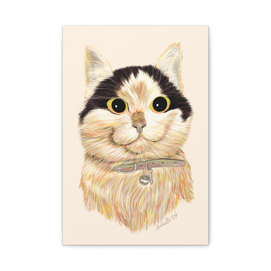 Cute Cat Portrait Matte Canvas Print - Whimsical Animal Art for Cat Lovers