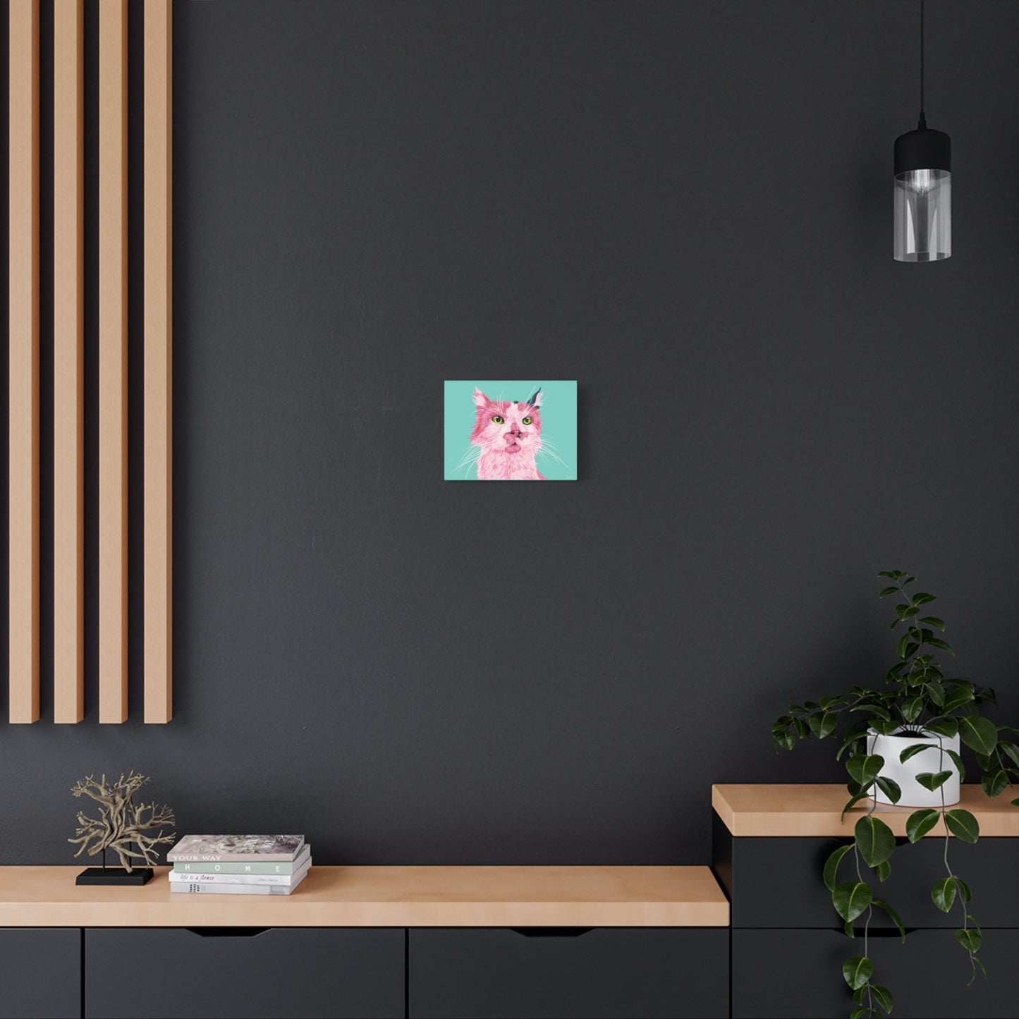 Colorful Cat Art Canvas - Fun Home Decor