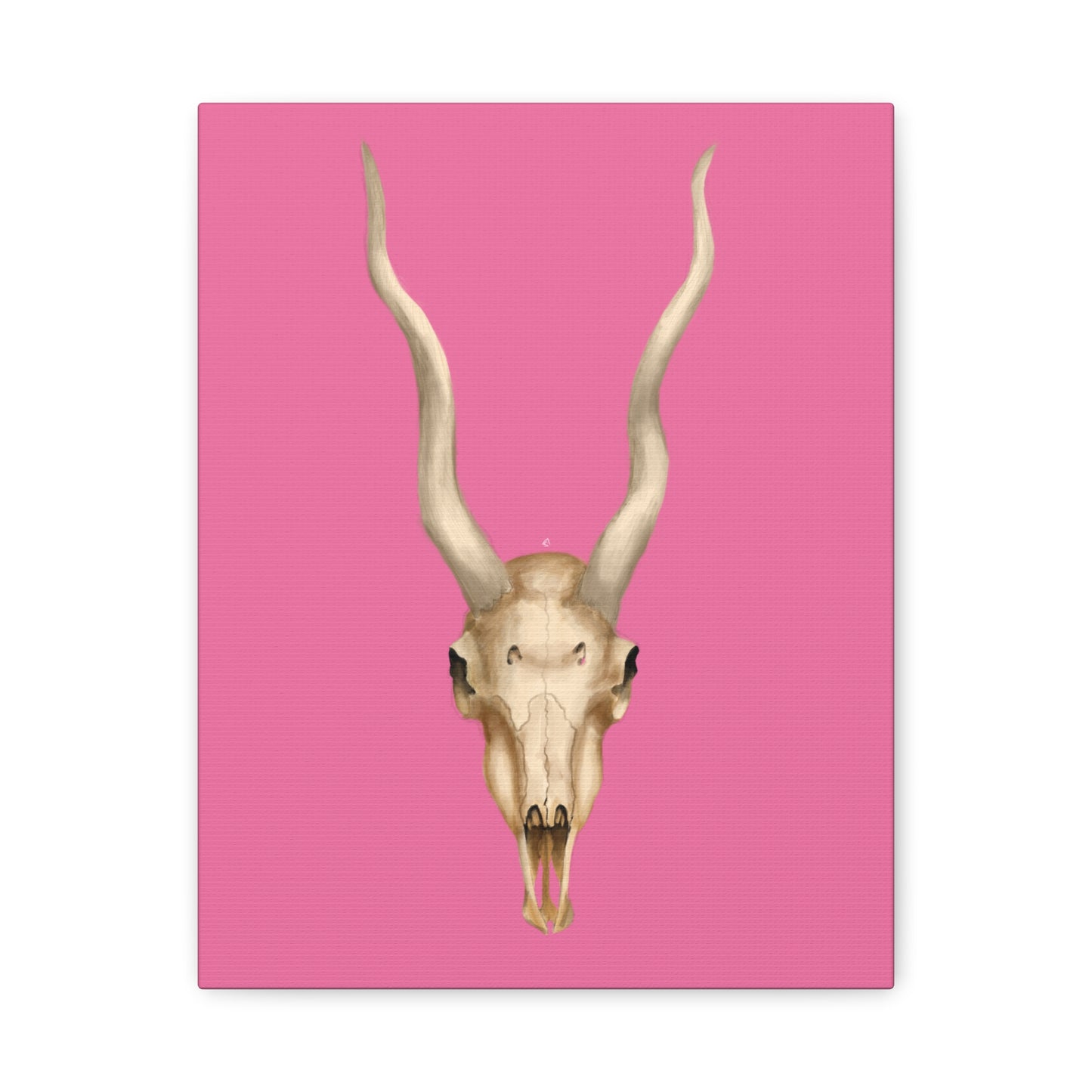Whimsical Skull Canvas Art – Pink Wall Decor for Modern Spaces