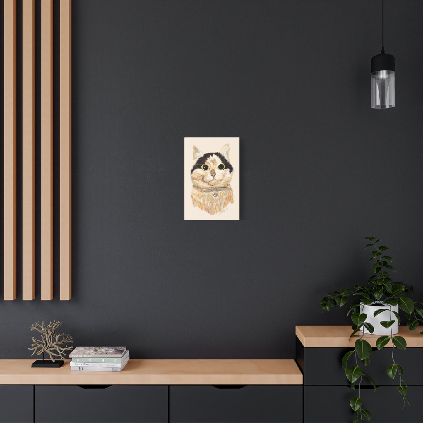 Cute Cat Portrait Matte Canvas Print - Whimsical Animal Art for Cat Lovers