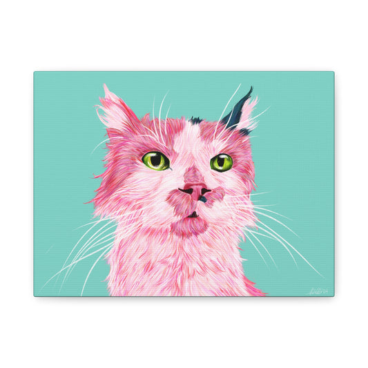 Colorful Cat Art Canvas - Fun Home Decor