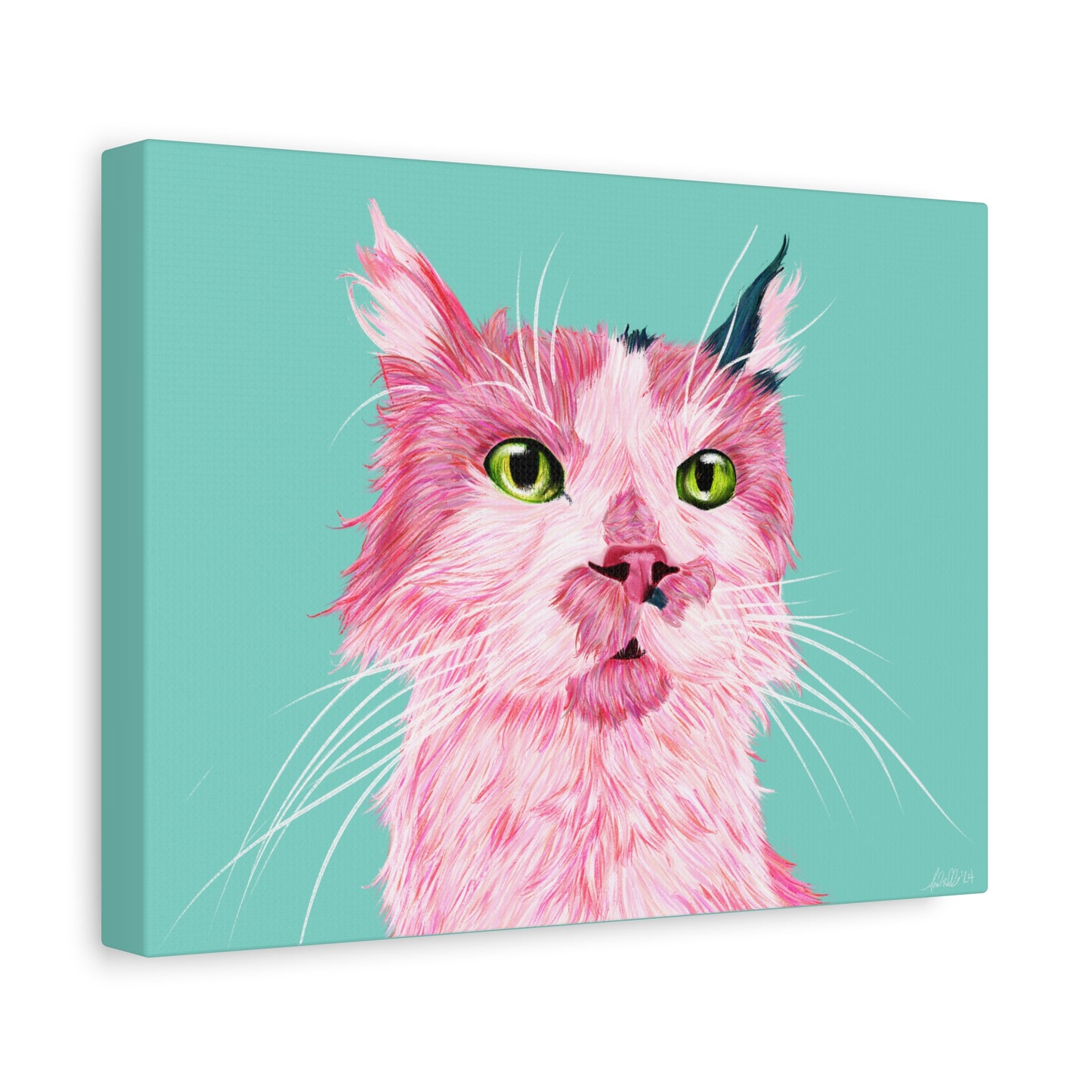 Colorful Cat Art Canvas - Fun Home Decor